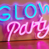 Glow Party Blau & Pink LED Neonschild